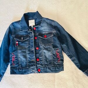 My Michelle Blue and Red Jean Jacket